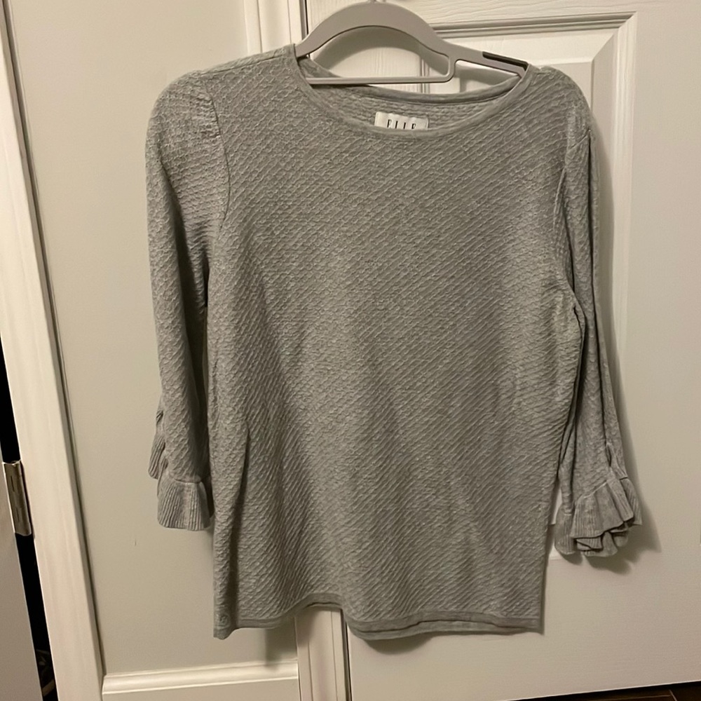 Grey cotton knit blouse